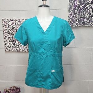 Cherokee Teal V-Neck Scrup Top